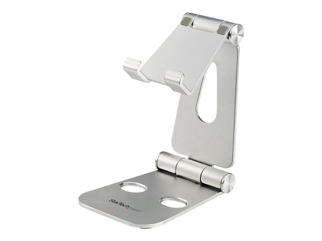 StarTech.com Phone and Tablet Stand, Foldable Universal Mobile Device Holder for Smartphones & Tablets Adjustable Multi-Angle Ergonomic Cell Phone Stand for Desk Portable, 4in to 13in - Foldable Phone Holder (USPTLSTND) - Desktop stand for mobile phone, tablet - up to 13\" - silver - for P/N: DK30CHPH