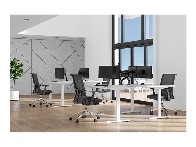 Neomounts DS75S-950BL2 NEXT One - Mounting kit (monitor arm, clamp mounting base, grommet mount) - full-motion - for 2 LCD displays - aluminium - black - screen size: 17\"-32\" - desk-mountable