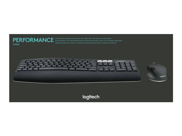 Logitech MK850 Performance - Keyboard and Mouse set-Bluetooth,2.4 GHz-Qwerty