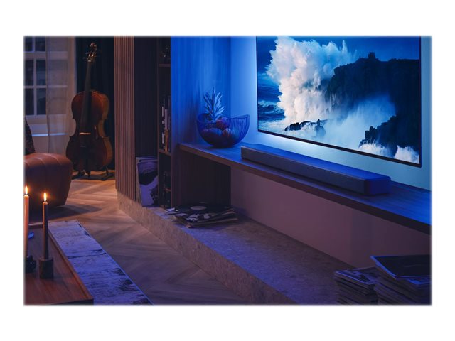 Philips Fidelio TAFB1 - Sound bar - for home theatre - 7.1.2-channel - wireless - Bluetooth, Wi-Fi - App-controlled - USB - 310 Watt - black