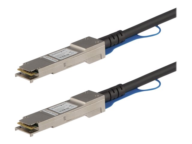 StarTech.com Juniper QFX-QSFP-DAC-3M Compatible 3m 40G QSFP+ to QSFP+ Direct Attach Cable Twinax, 40GbE QSFP+ Copper DAC, 40 Gbps Low Power Passive Transceiver Module DAC, 40GE QSFP+ Cable - Lifetime Warranty (QFXQSFPDAC3M) - 40GBase direct attach cable - QSFP+ latched to QSFP+ latched - 3 m - twinaxial - SFF-8436 - passive - black