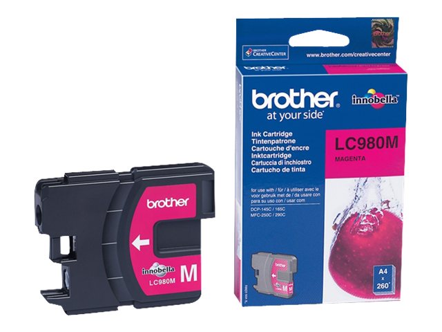 Brother LC980M - Magenta - original - ink cartridge - for Brother DCP-145, 163, 167, 193, 195, 197, 365, 373, 375, 377, MFC-250, 255, 290, 295, 297
