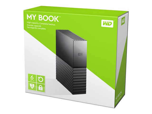 WD My Book WDBBGB0060HBK - Hard drive - encrypted - 6 TB - external (desktop) - USB 3.0 - 256-bit AES - black