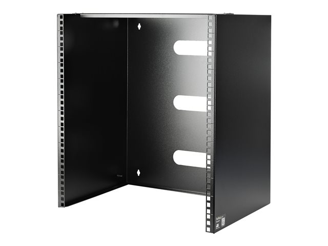 StarTech.com Wall Mount Patch Panel Rack - 15U Wall Mount Rack - 2 Post Open Frame Rack - Wall Mount Network Patch Panel (WALLMNT12) - Wall mount bracket - black - 12U