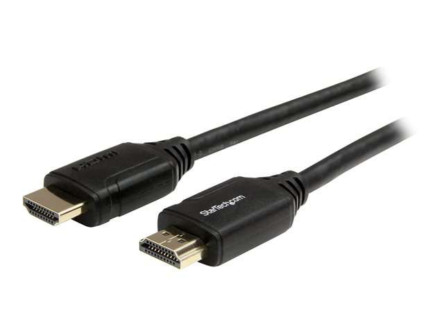 StarTech.com 3ft (1m) Premium Certified HDMI 2.0 Cable with Ethernet, High Speed Ultra HD 4K 60Hz HDMI Cable HDR10, HDMI Cord (Male/Male Connectors), For UHD Monitors, TVs, Displays - Durable HDMI Cable (HDMM1MP) - HDMI cable with Ethernet - HDMI male to HDMI male - 1 m - black - for P/N: EXTEND-HDMI-4K40C6P1, KITBXAVHDPEU, KITBXAVHDPUK, KITBXDOCKPEU, KITBXDOCKPUK