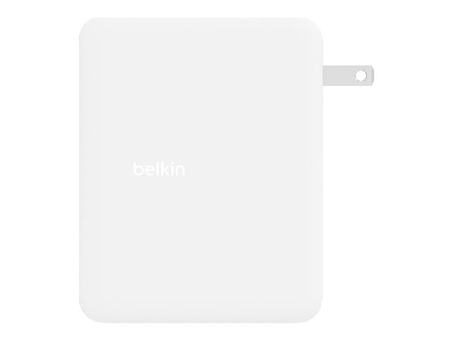 Belkin BoostCharge Pro - Power adapter - GaN technology - 140 Watt - Fast Charge, Power Delivery 3.1 - 4 output connectors (3 x USB-C, USB) - white
