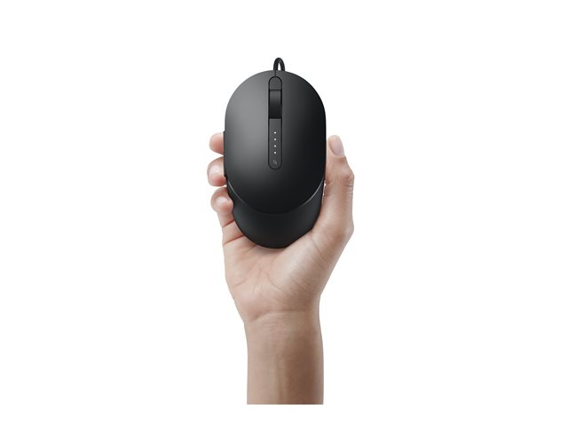 Dell MS3220 - Mouse - laser - 5 buttons - wired - USB 2.0 - black - with 3 Years Basic Hardware Warranty