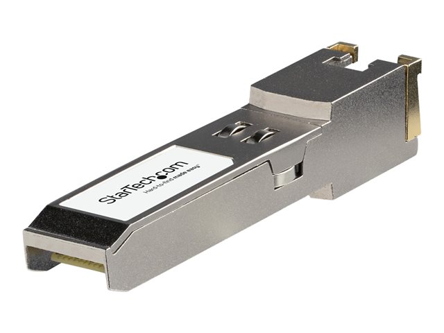 StarTech.com HPE JL563A Compatible SFP+ Module, 10GBASE-T, SFP to RJ45 Cat6/Cat5e, 10GE Gigabit Ethernet SFP+, RJ-45 (Copper) 30m, HPE 8320, 8325-48Y8, 10Gbps SFP+ Module Transceiver - Lifetime Warranty (JL563A-ST) - SFP+ transceiver module (equivalent to: HP JL563A) - 10GbE - 10GBase-T, 1000Base-T, 100Base-TX, 10Base-T - RJ-45 - up to 30 m - for HPE Aruba 8320, 8325-48Y8C, MACsec Advanced Module, CX 10000 Empty Chassis