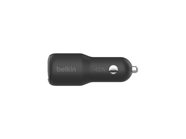 Belkin BoostCharge - Car power adapter - 42 Watt - PD 3.0, Fast Charge - 2 output connectors (USB, 24 pin USB-C)