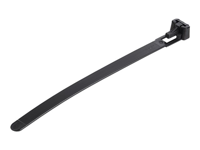 StarTech.com 12cm(5\") Reusable Cable Ties, 7mm(1/4\") wide, 30mm(1-1/8\") Bundle Dia. 22kg(50lb) Tensile Strength, Releasable Nylon Ties, Indoor/Outdoor, 94V-2/UL Listed, 100 Pack, Black - Nylon 66 Plastic - TAA (CBMZTRB5BK) - Cable tie - 12.5 cm - black - TAA Compliant (pack of 1000)