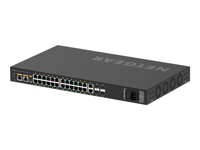 NETGEAR AV Line M4250-26G4F-PoE+ - Switch - L3 - Managed - 24 x 10/100/1000 (PoE+) + 2 x 10/100/1000 + 4 x 1000Base-X SFP - side to side airflow - rack-mountable - PoE+ (300 W)