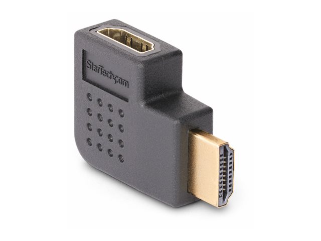 StarTech.com Right Angle HDMI 2.0 Adapter, 90-Degree HDMI Port Saver, M/F - High Speed - HDMI adapter - HDMI male to HDMI female right-angled - black - 4K60Hz support, bi-directional, passive