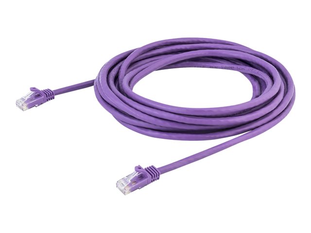 StarTech.com 5m CAT6 Ethernet Cable, 10 Gigabit Snagless RJ45 650MHz 100W PoE Patch Cord, CAT 6 10GbE UTP Network Cable w/Strain Relief, Purple, Fluke Tested/Wiring is UL Certified/TIA - Category 6 - 24AWG (N6PATC5MPL) - Patch cable - RJ-45 (M) to RJ-45 (M) - 5 m - CAT 6 - snagless - purple