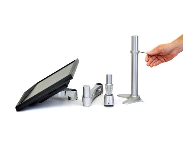 Ergotron Neo-Flex - Mounting kit (2 extensions, pivot, desk clamp base, grommet-mount base) - for LCD display - aluminium, powder-coated steel, high-grade plastic - silver - screen size: up to 27\"