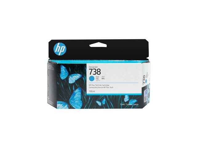 HP 738 - 130 ml - cyan - original - DesignJet - ink cartridge - for DesignJet T950