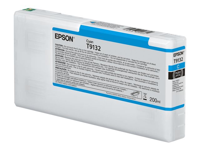 Epson T9132 - 200 ml - cyan - original - ink cartridge - for SureColor P5000, SC-P5000, SC-P5000 STD Spectro, SC-P5000 Violet, SC-P5000 Violet Spectro