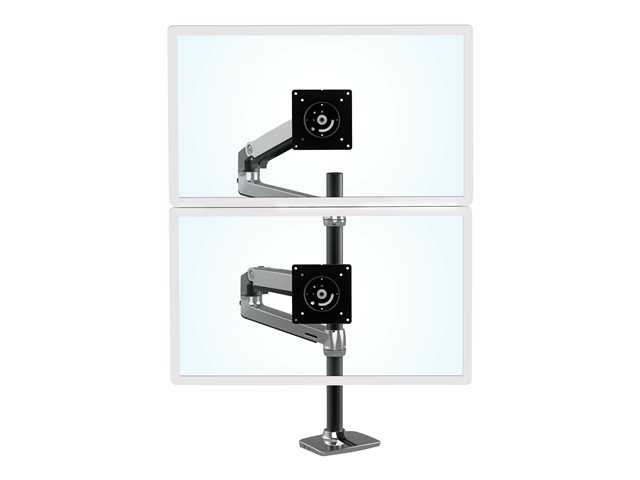 Ergotron LX - Mounting kit (dual stacking arm, tall pole) - for 2 LCD displays - aluminium, steel - polished aluminium with black accents - screen size: up to 40\"