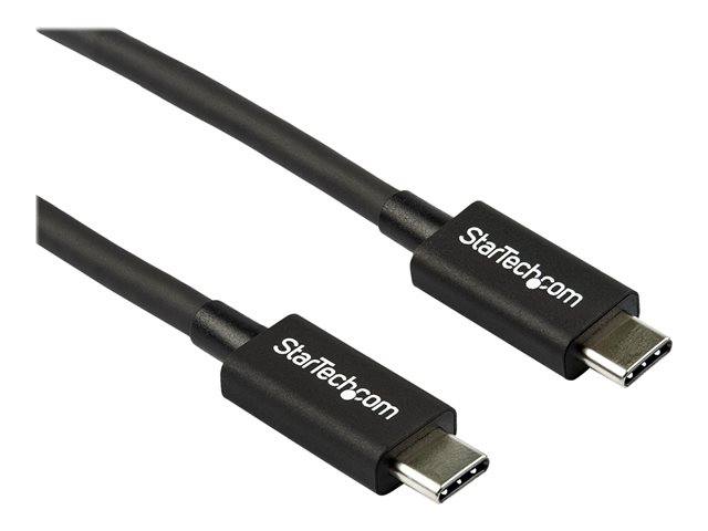 StarTech.com 2.6ft (80cm) Thunderbolt 3 Cable, 40Gbps, 100W PD, 4K/5K Video, Thunderbolt-Certified, Compatible w/ TB4/USB 3.2/DisplayPort - Thunderbolt cable - 24 pin USB-C (M) to 24 pin USB-C (M) - Thunderbolt 3 / USB / DisplayPort - 80 cm - 4K support, 5K support - black - for P/N: PEXUSB321C