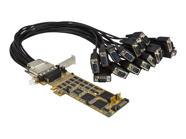StarTech.com 16 Port PCI Express Serial Card - High-Speed PCIe Serial Card - Expansion module - PCIe 1.1 low profile - RS-232 x 2 - yellow