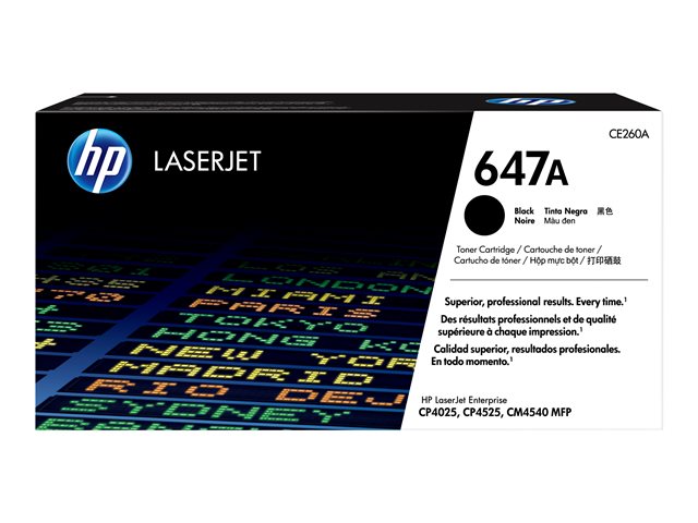 HP 647A - Black - original - LaserJet - toner cartridge (CE260A) - for Color LaserJet Enterprise CM4540, CP4025, CP4525