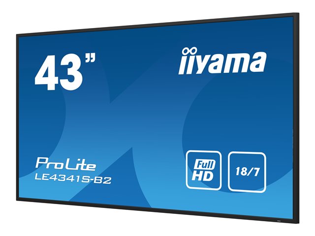 iiyama ProLite LE4341S-B2 - 43\" Diagonal Class (42.5\" viewable) LED-backlit LCD display - digital signage - 1080p 1920 x 1080 - black bezel with glossy finish