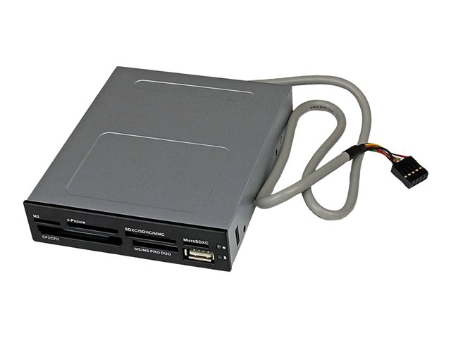 StarTech.com 3.5in Front Bay 22-in-1 USB 2.0 Internal Multi Media Memory Card Reader with Simultaneous Access - CF/SD/MMC/MS/xD - Black (35FCREADBK3) - Card reader - 22 in 1 - 3.5\" (Multi-Format) - USB 2.0