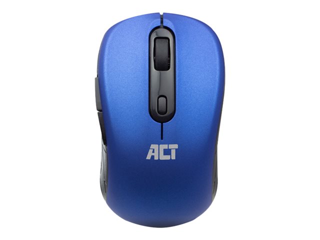 Muis - rechts- en linkshandig - optisch - 4 knoppen - draadloos - 2.4 GHz - USB draadloze ontvanger - blauw - hangdoos