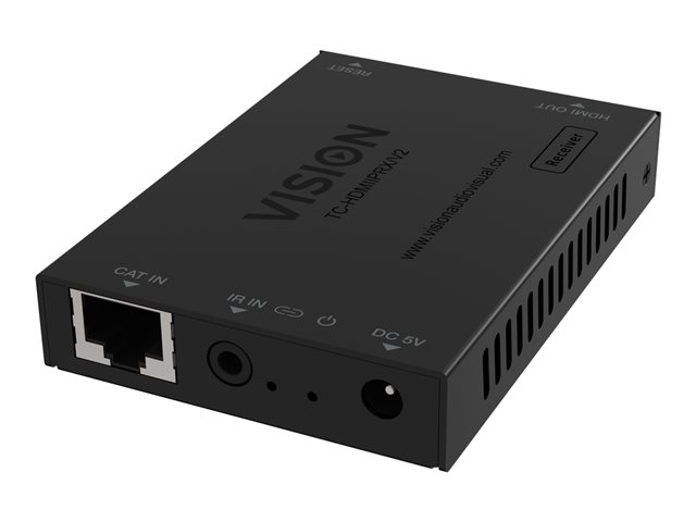 VISION HDMI-over-IP Receiver - LIFETIME WARRANTY - receiver only, transmitter needs to be purchased separately - One-to-One or One-to-Many - Plug and play - IR pass-though - If just one receiver you can connect directly and bypass network - Maximum r