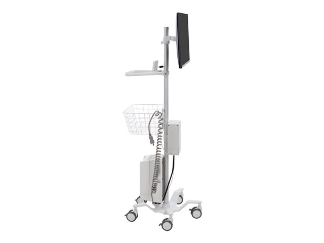 Ergotron StyleView Pole Cart - Cart - for LCD display / tablet - bright white - screen size: up to 24\"
