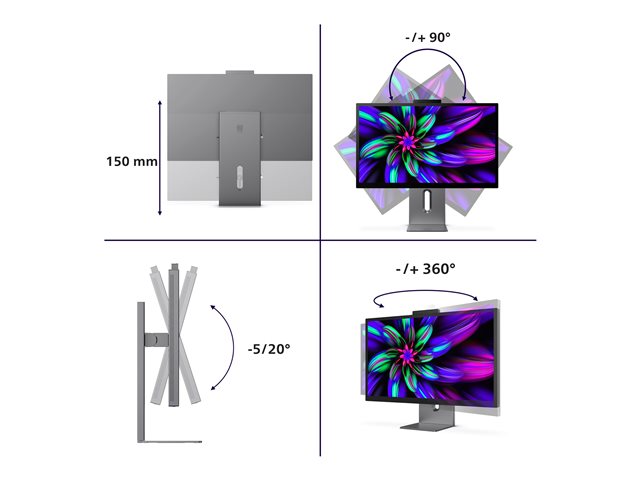 Philips Brilliance 27E3U7903 - 7000 Series - LED monitor - USB - 27\" - 5120 x 2880 5K Ultra HD (2880p) @ 70 Hz - IPS - 500 cd/m² - 2000:1 - DisplayHDR 600 - 4 ms - Thunderbolt 4, HDMI - speakers - space grey