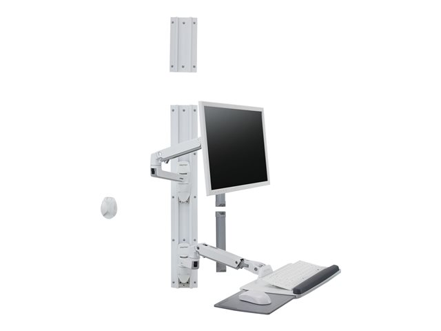 Ergotron LX Wall Mount System - Mounting kit (wall arm, mouse holder, keyboard arm, 2 cable channels, wrist rest, wall track 10\", wall track 34\") - Constant Force Technology - for LCD display / PC equipment - white - screen size: up to 32\"