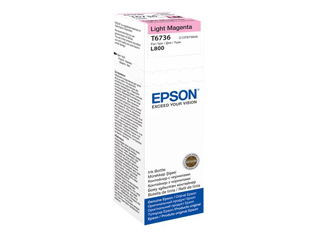 Epson T6736 - 70 ml - light magenta - original - ink refill - for Epson L1800, L800, L805, L810, L850, EcoTank L1800
