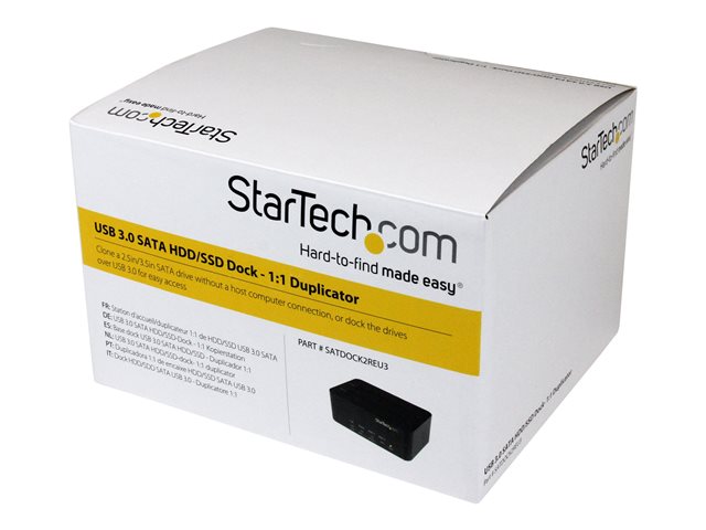 StarTech.com Dual Bay Hard Drive Duplicator and Eraser, Standalone HDDSSD ClonerCopier, USB 3.0 to SATA Docking Station, Hard Disk Duplicator and Sanitizer Dock - ToollessTop-Loading Design - Hard drive duplicator - 2 bays (SATA-300) - for P/N: SVA12M5NA
