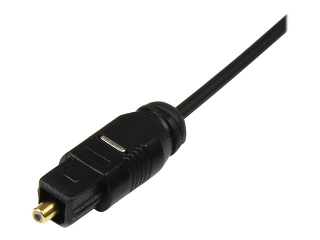 StarTech.com 15 ft Thin Toslink Digital Optical SPDIF Audio Cable - 15ft / 15 Feet Optical Audio Cable (THINTOS15) - Digital audio cable (optical) - SPDIF - TOSLINK male to TOSLINK male - 4.6 m - fibre optic - black - for P/N: FPCEILPTBLP, FPWARTB1M, FPWFXBAT, FPWTLTBAT, HD202A, STNDMTV100, STNDMTV70