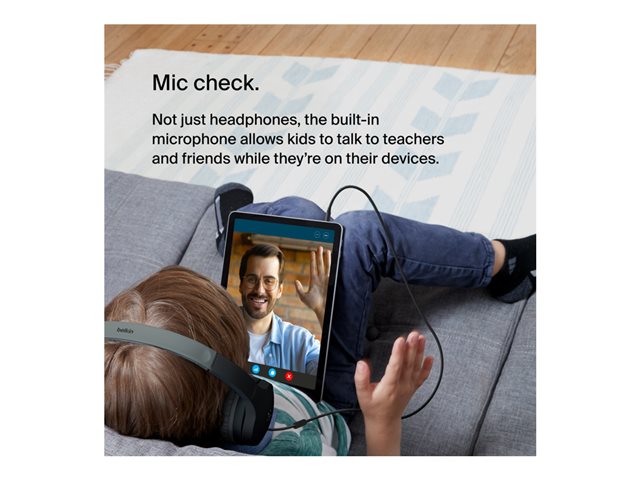 Belkin SoundForm Mini - Headphones with mic - on-ear - wired - 3.5 mm jack - black