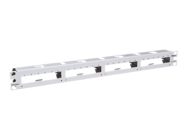 Panduit QuickNet - Patch panel - white - 1U - 19\" - 24 ports