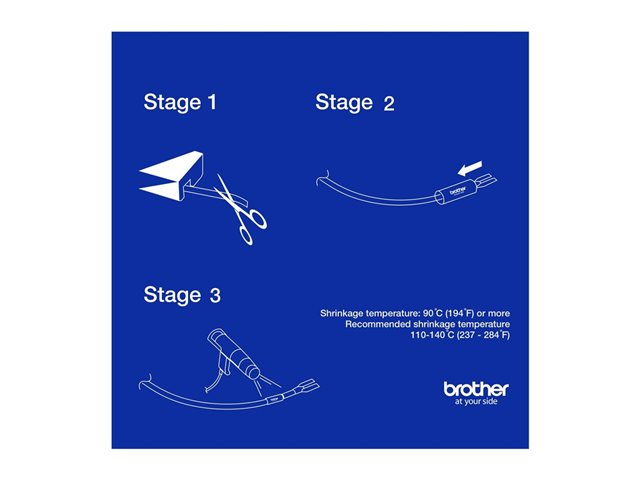 Brother HSe-251E - Black on white - Roll (2.1 cm x 1.5 m) 1 cassette(s) hanging box - heat shrink tube tape - for P-Touch PT-D800W, PT-E550WVP, PT-P700, PT-P750W, PT-P900W, PT-P950NW
