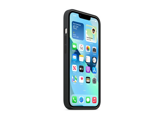 Apple - Back cover for mobile phone - MagSafe compatibility - silicone - midnight - for iPhone 13