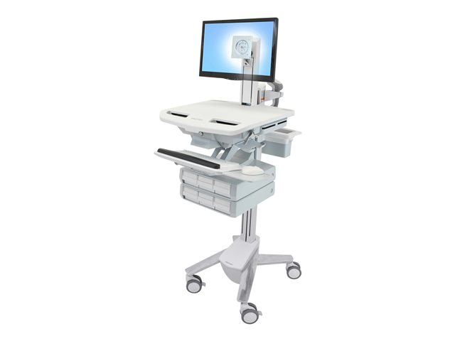 Ergotron StyleView - Cart - open architecture - for LCD display / PC equipment - medical - plastic, aluminium, zinc-plated steel - grey, white, polished aluminium - screen size: up to 24\"