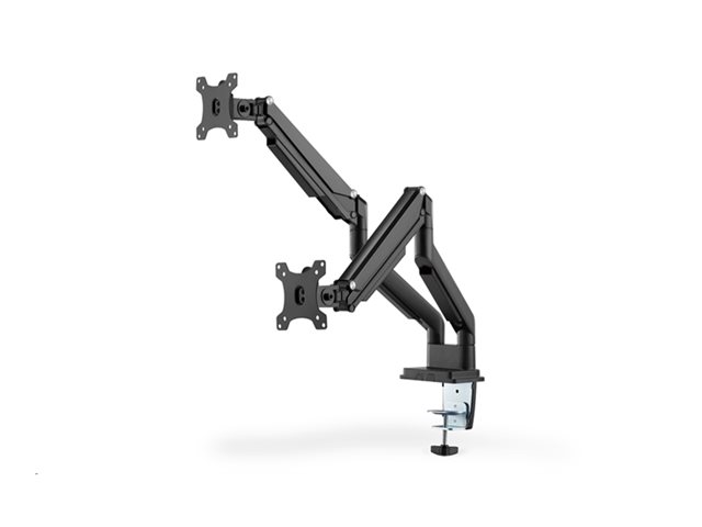 DUAL GAS SPRING MONITOR CLAMP MOUNT 15-32 2X 9 KG (MAX.) BLACK