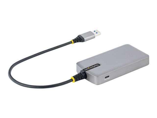StarTech.com 3-Port USB Hub with Ethernet, 3x USB-A Ports, Gigabit Ethernet RJ45, USB 3.0 5Gbps, Bus-Powered, USB Hub w/ GbE and 1ft/30cm Long Cable, Portable Laptop USB Hub - USB Expansion Hub w/ Ethernet Adapter (5G3AGBB-USB-A-HUB) - Hub - 3 x USB
