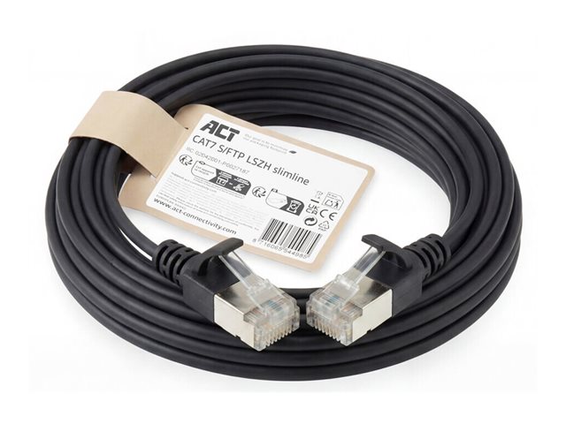 CAT7 S/FTP SLIMLINE BK 5.00M. 1 stk