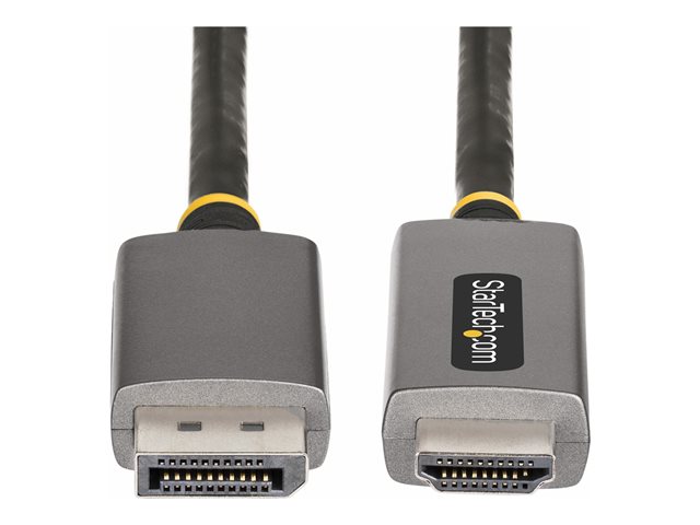 StarTech.com 6ft (2m) DisplayPort to HDMI Adapter Cable, 8K 60Hz, 4K 144Hz, HDR10, DP 1.4 to HDMI 2.1 Active Video Converter, DisplayPort Desktop to HDMI Monitor, M/M - DisplayPort to HDMI Cord (133DISPLAYPORTHDMI21) - Adapter cable - DisplayPort mal