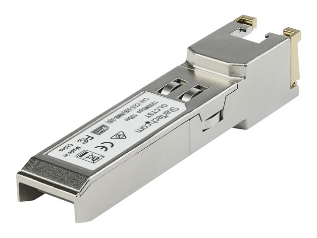StarTech.com Dell EMC SFP-1G-T Compatible SFP Module, 1000BASE-T, SFP to RJ45 (Copper) Cat6/Cat5e, 1GE Gigabit Ethernet SFP, RJ-45 (Copper) 100m, 1Gbps Mini GBIC Transceiver SFP Module - Lifetime Warranty (SFP1GTEMCST) - SFP (mini-GBIC) transceiver module (equivalent to: Dell EMC SFP-1G-T) - 1GbE - 1000Base-T - RJ-45 - up to 100 m