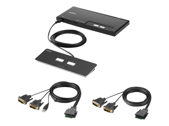 Belkin Modular Series F1DN202MOD-DD-4 - KVM switch - 2 x KVM port(s) - 1 local user - desktop - TAA Compliant