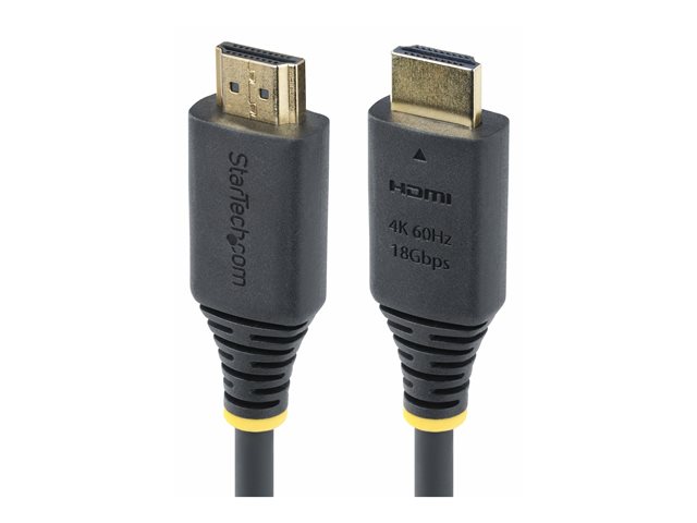 StarTech.com 1.6ft (50cm) Premium Certified High Speed HDMI Cable, 4K60Hz - Premium High Speed - HDMI cable with Ethernet - HDMI male to HDMI male - 50 cm - black - 4K60Hz support, passive