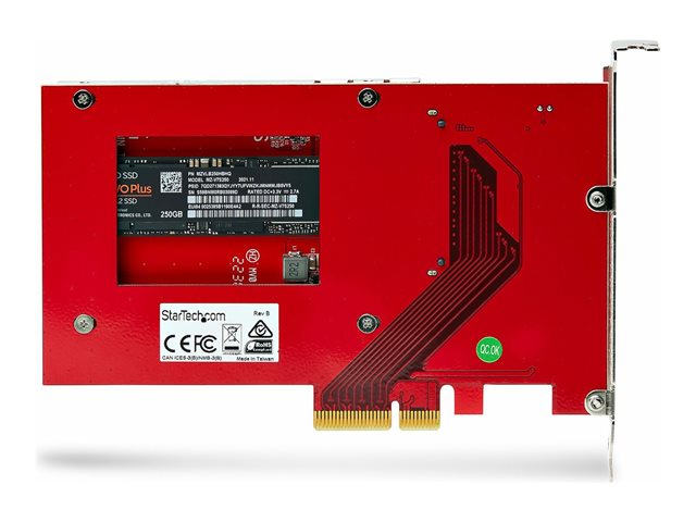 StarTech.com M.2 to U.3 Adapter, For M.2 NVMe SSDs, PCIe M.2 Drive to 2.5inch U.3 (SFF-TA-1001) Host Adapter/Converter, TAA Compliant - 2.5\" Drive Form Factor (1M25-U3-M2-ADAPTER) - Interface adapter - M.2 - M.2 NVMe Card / PCIe 4.0 (NVMe) - U.3 - re