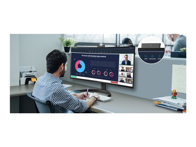 LG 34CR651N-6P - Thin client - all-in-one 1 x Pentium Silver N6005 / up to 3.3 GHz - RAM 8 GB - SSD 256 GB - UHD Graphics - IEEE 802.11ax (Wi-Fi 6), Gigabit Ethernet - no OS - monitor: LED 34\" 3440 x 1440 (WQHD) @ 75 Hz - black