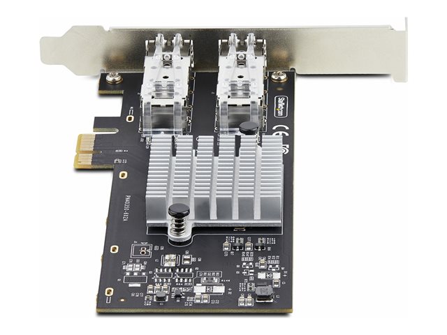 StarTech.com 2-Port GbE SFP Network Card, PCIe 2.0 x1, Intel I350-AM2 2x 1GbE Controller, 1000BASE Copper/Fiber Optic, Dual-Port Gigabit Ethernet NIC, Desktop/Server Backplanes - Windows and Linux Compatible (P021GI-NETWORK-CARD) - Network adapter - PCIe 2.0 - Gigabit SFP x 2 - black