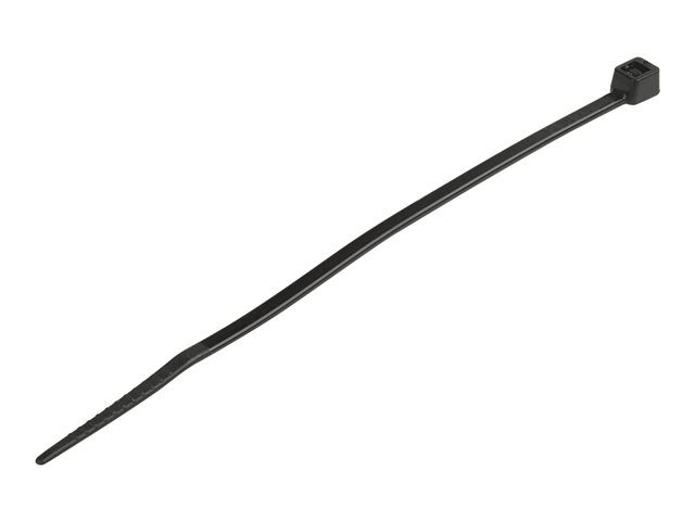 StarTech.com 10cm(4\") Cable Ties, 2mm(1/16\") wide, 22mm(7/8\") Bundle Diameter, 8kg(18lb) Tensile Strength, Nylon Self Locking Zip Ties with Curved Tip, 94V-2/UL Listed, 1000 Pack, Black - Nylon 66 Plastic - TAA (CBMZT4BK) - Cable tie - 10.16 cm - black - TAA Compliant (pack of 1000)